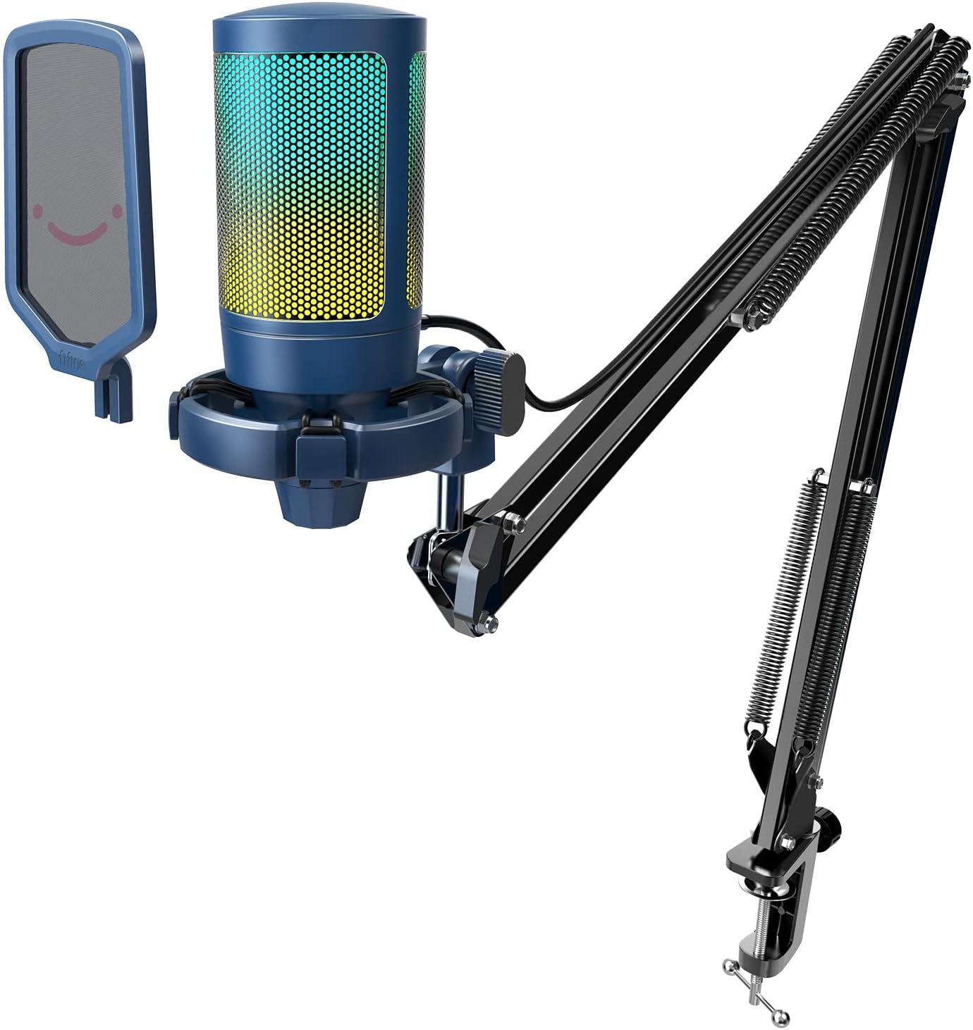 USB Gaming Microphone Kit, Condenser Cardioid Microphone Set with Arm Stand C57712