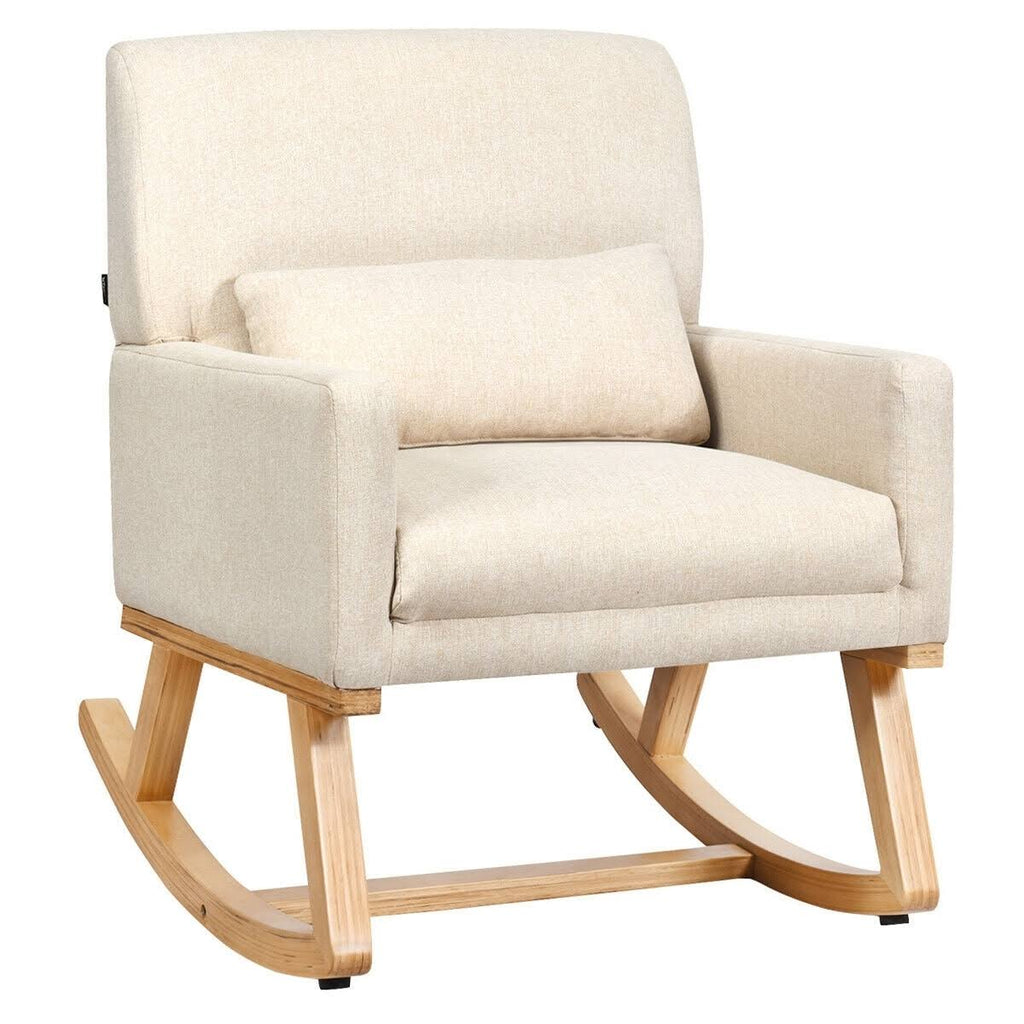 Beige Upholstered Rocking Armchair R621224