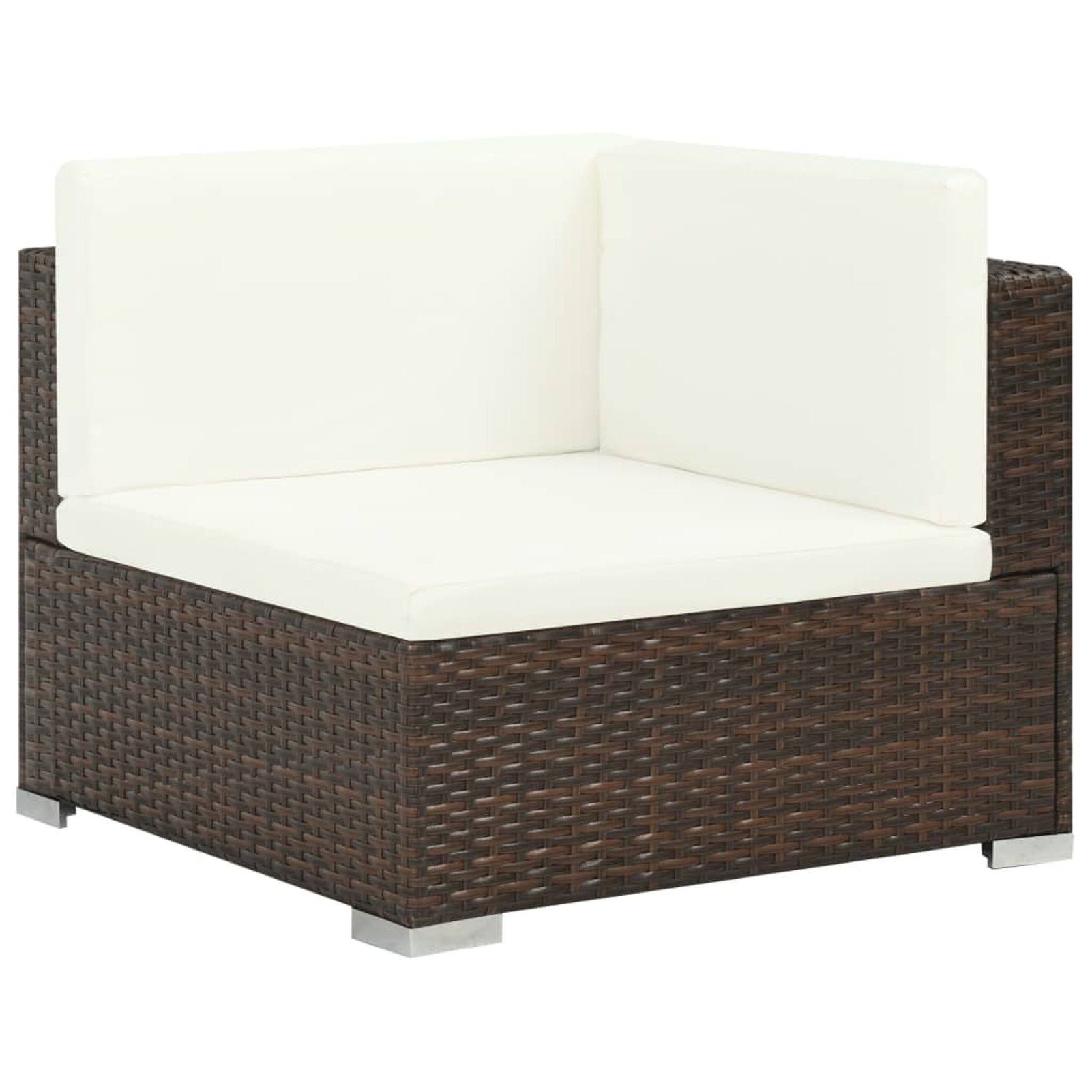 6 Piece White Cushioned Poly Rattan Outdoor Furniture Set G9472