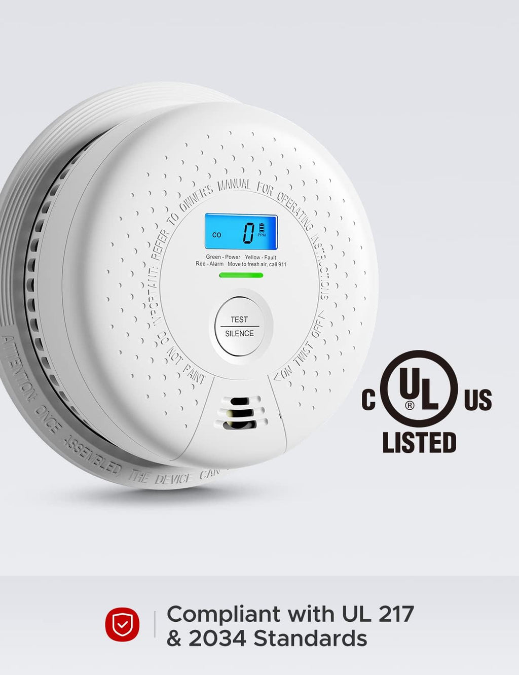 10 Year Battery Smoke and Carbon Monoxide Detector with LCD Display J63746
