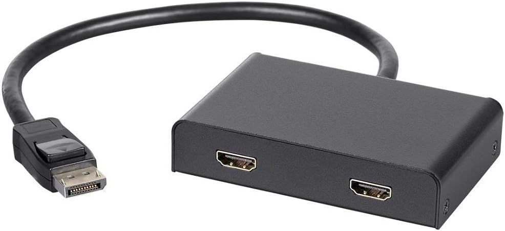 2-Port DisplayPort 1.2 to HDMI MST Hub, Black, Pack of 2 C962