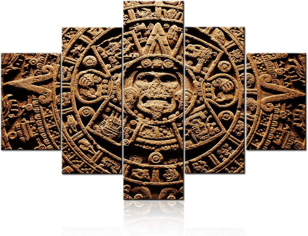 Aztec Calendar Canvas Wall Art Framed Ready to Hang Poster and Print Z4431