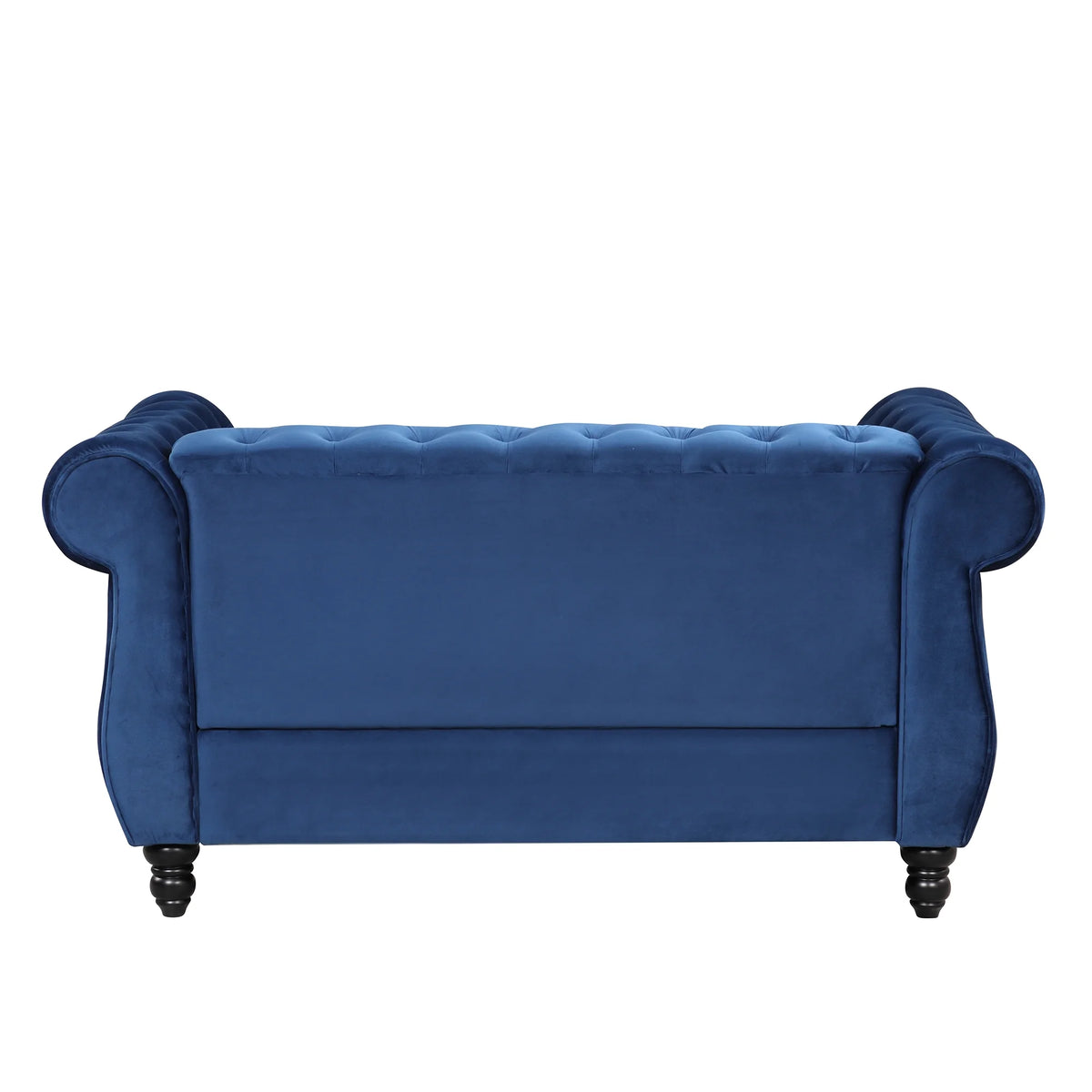 Blue Plush Upholstered Sofa with Solid Wood Legs V292396