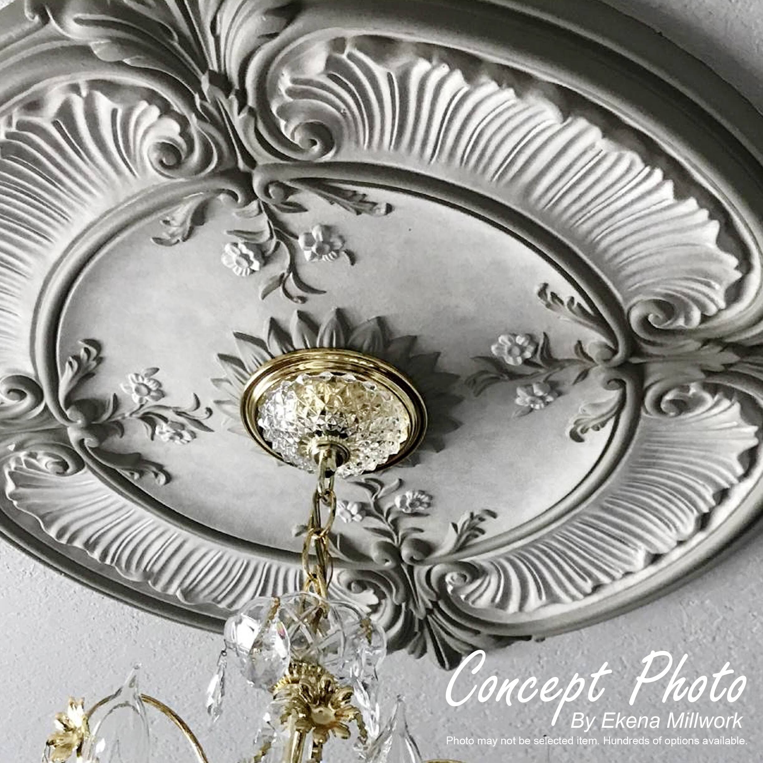 Hand-Painted Polished Copper Ceiling Medallion D34097