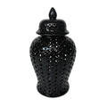 Black Cut-Out Clover Temple Jar O192