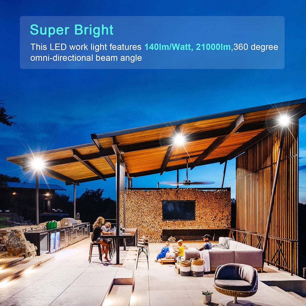 80W LED Portable Hanging Work Light, 11,600LM, IP65, Pack of 2 F87097