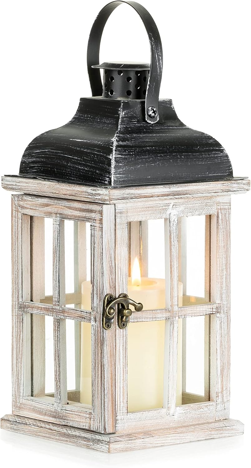 Rustic Wooden Candle Lantern Y2619
