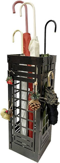 Bronze Metal Umbrella Stand Rack with Cane Holder E8454
