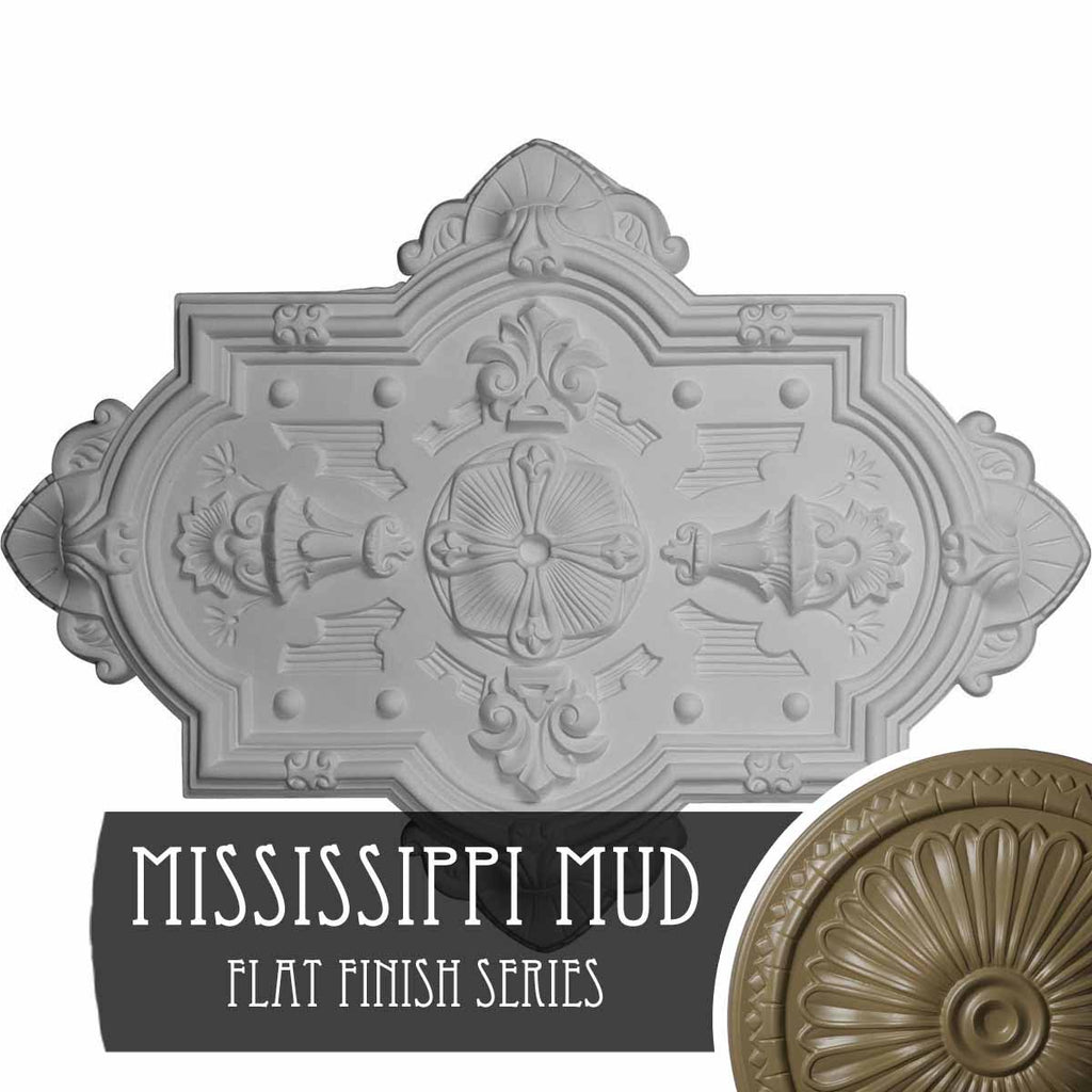 Cathedral Ceiling Medallion, Hand-Painted Mississippi Mud W86117