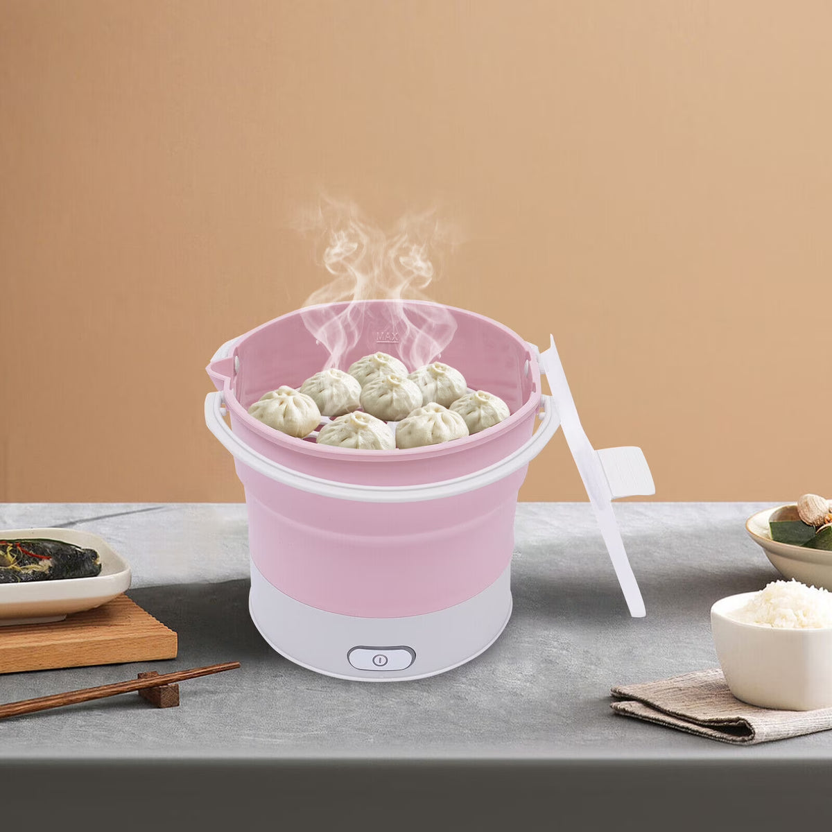 Mini Folding Electric Hot Pot Cooker Travel Pot Dual Voltage 100V-240V P429