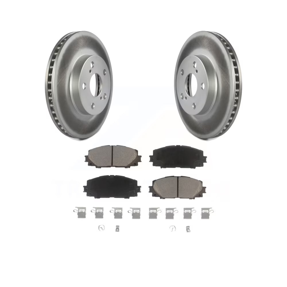 Front Coated Disc Brake Rotors And Ceramic Pads Kit O35119