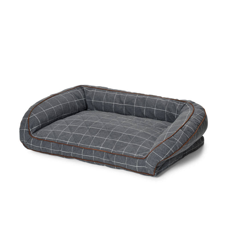 Charcoal Plaid Memory Foam Dog Bed M216555
