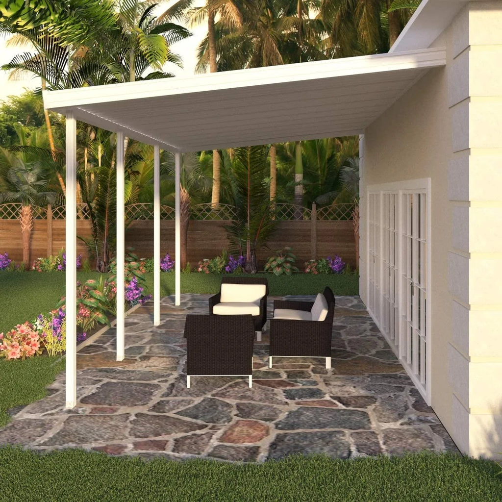 White Aluminum Patio Cover with 4 Posts Z47907