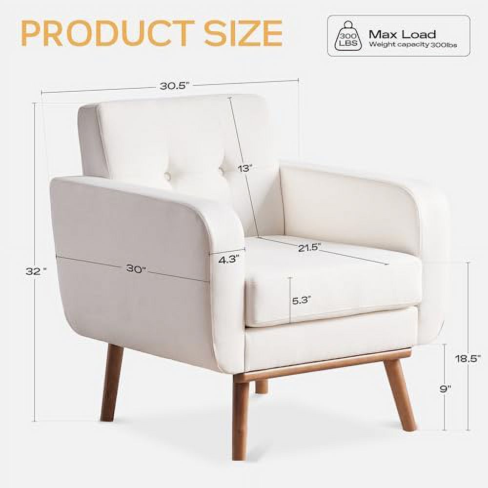 Fabric Accent Chair Button Tufted Upholstered Arm Chair Y7073