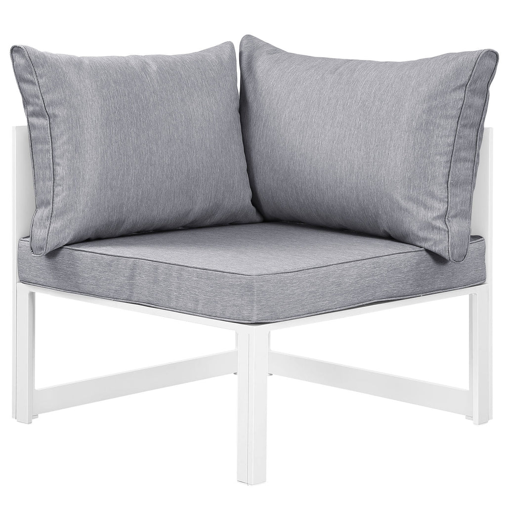 White Grey Fabric Outdoor Patio Sectional Sofa Set C2849