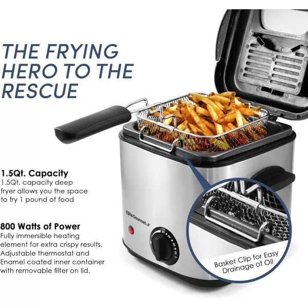 1.5 Qt. Electric Deep Fryer with Removable Basket N14414