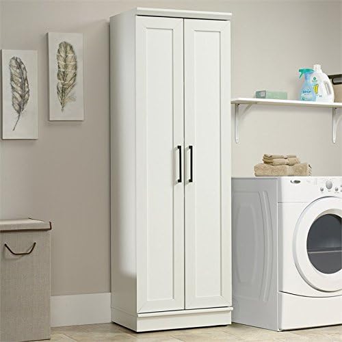 White Storage Cabinet with Door and Shelves O21668