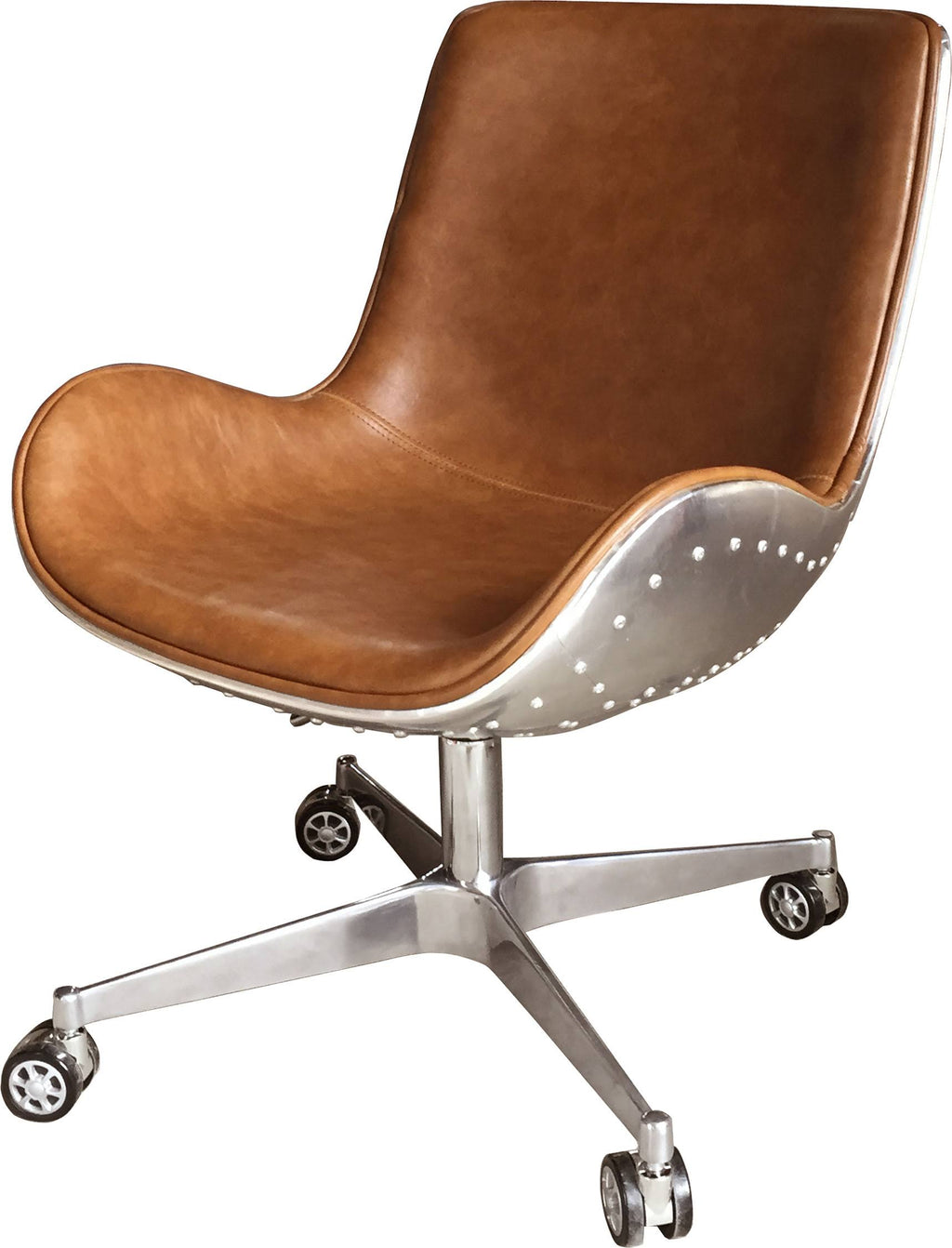 Distressed Caramel Swivel Office Chair H449