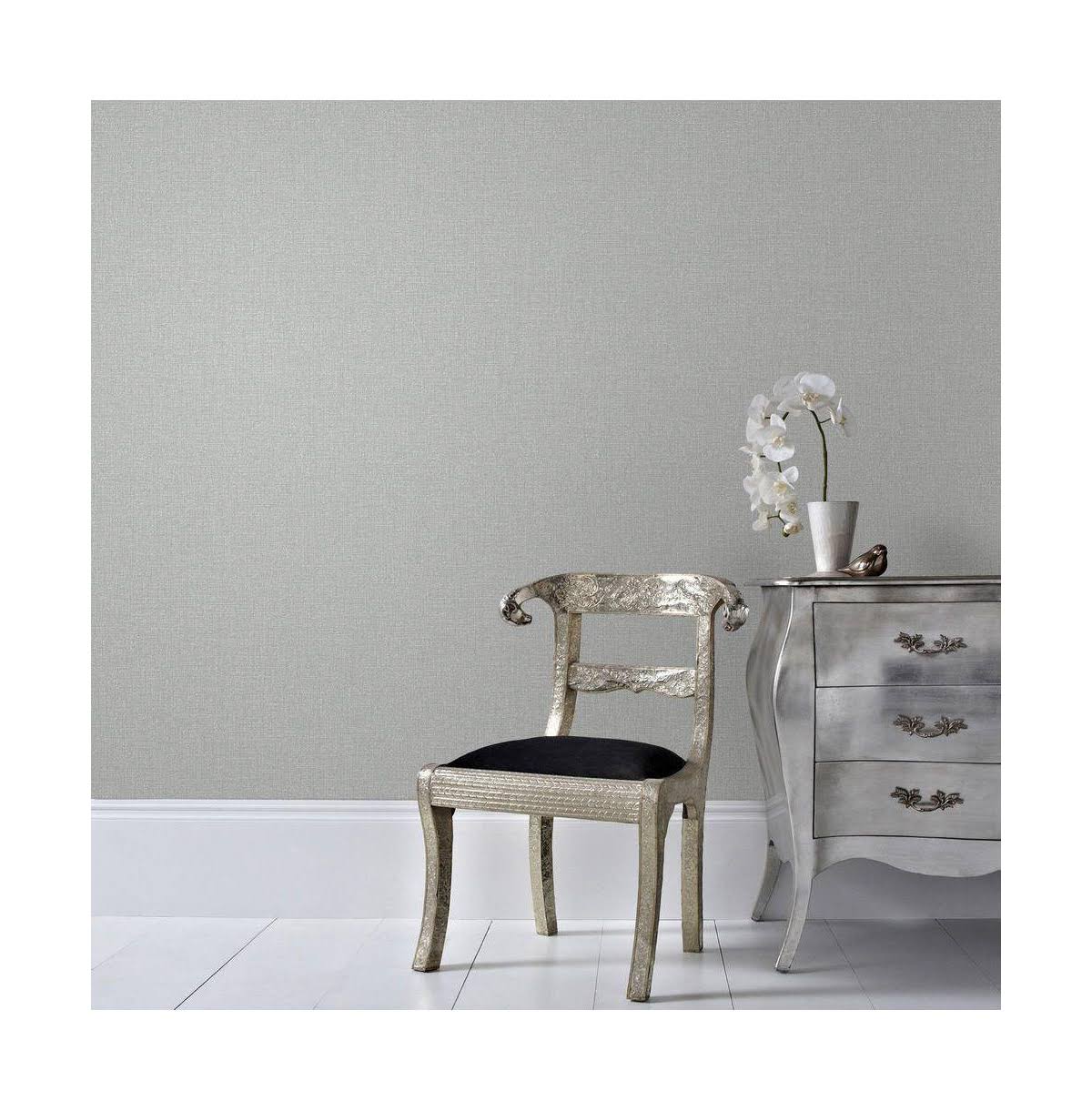 Chenille Gray and Silver Wallpaper B9545