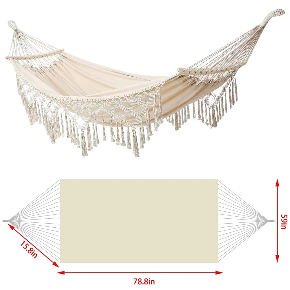 Double Macrame Hammock Swing Bed W895305
