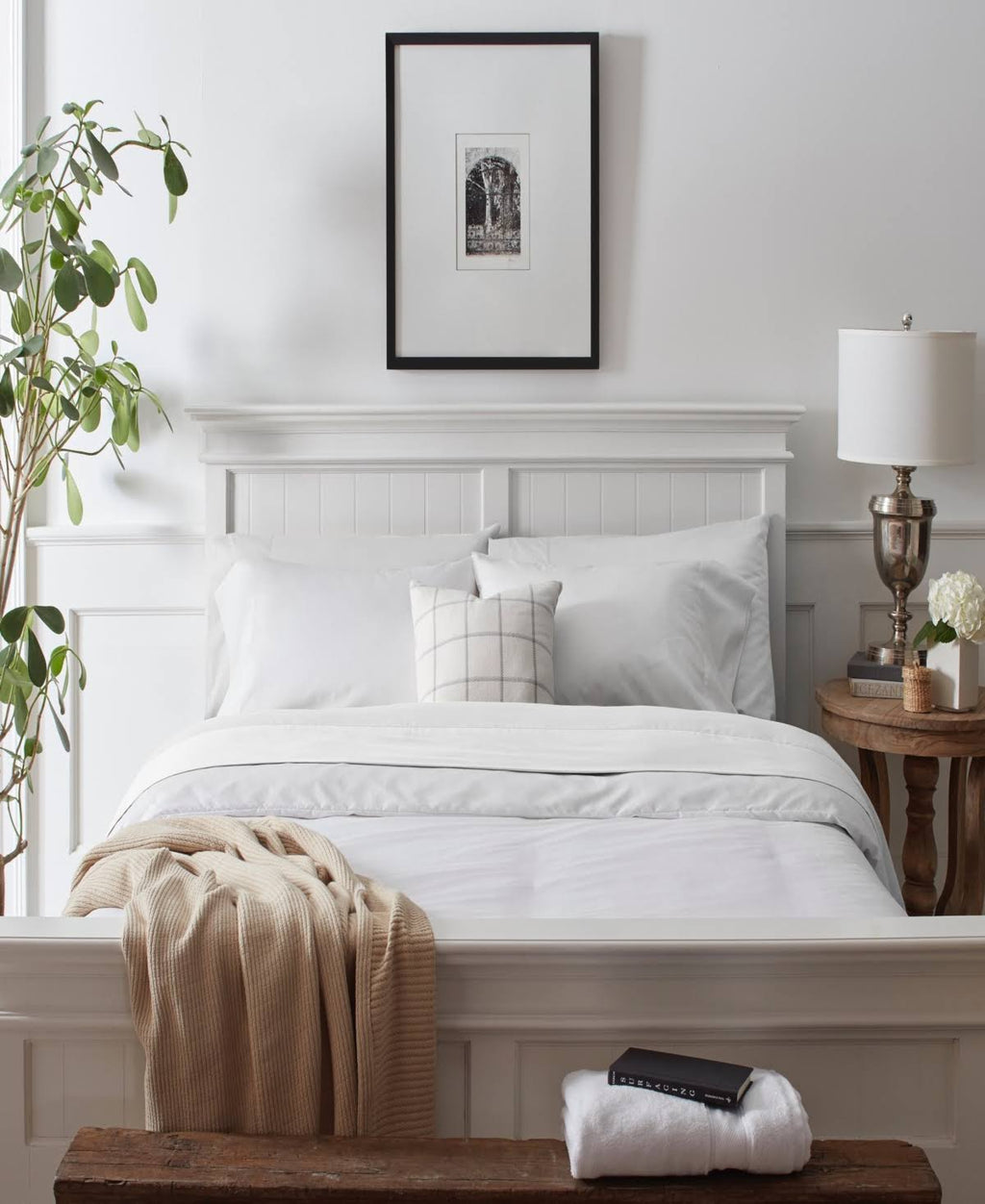 King White Bed Sheets E6997