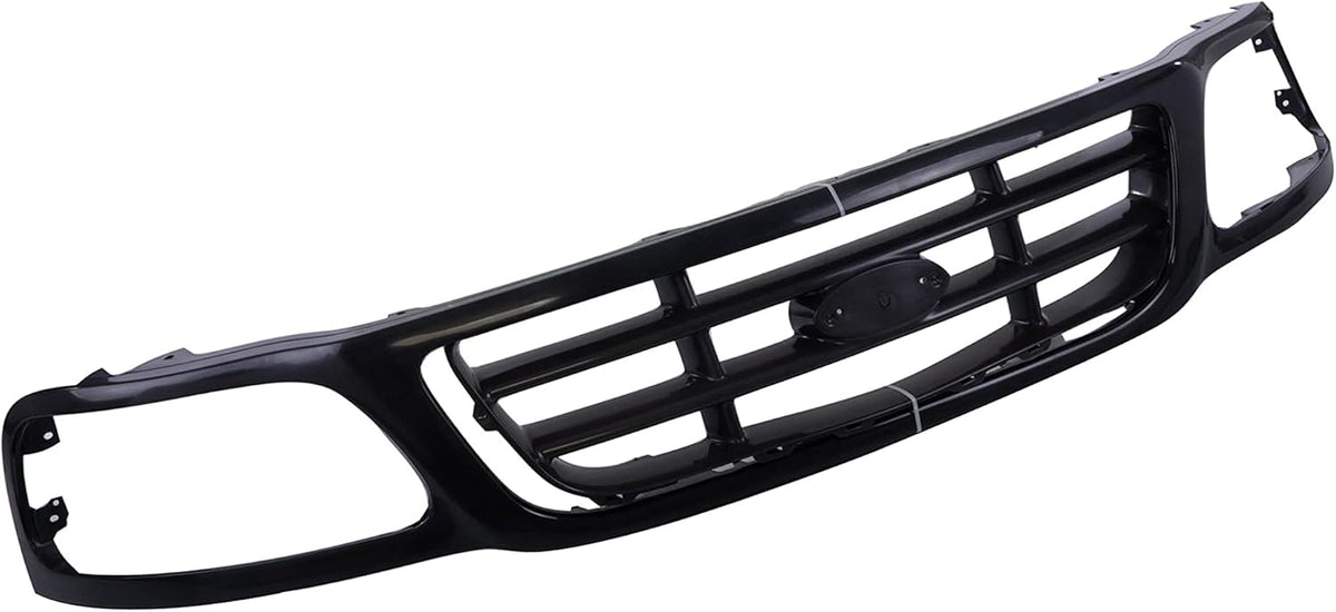 Front Grille Grill Assembly With Cross Bar Insert Compatible With Ford F150 1999-2003 F250 1999 F150 Heritage 2004 Pickup Truck D92417