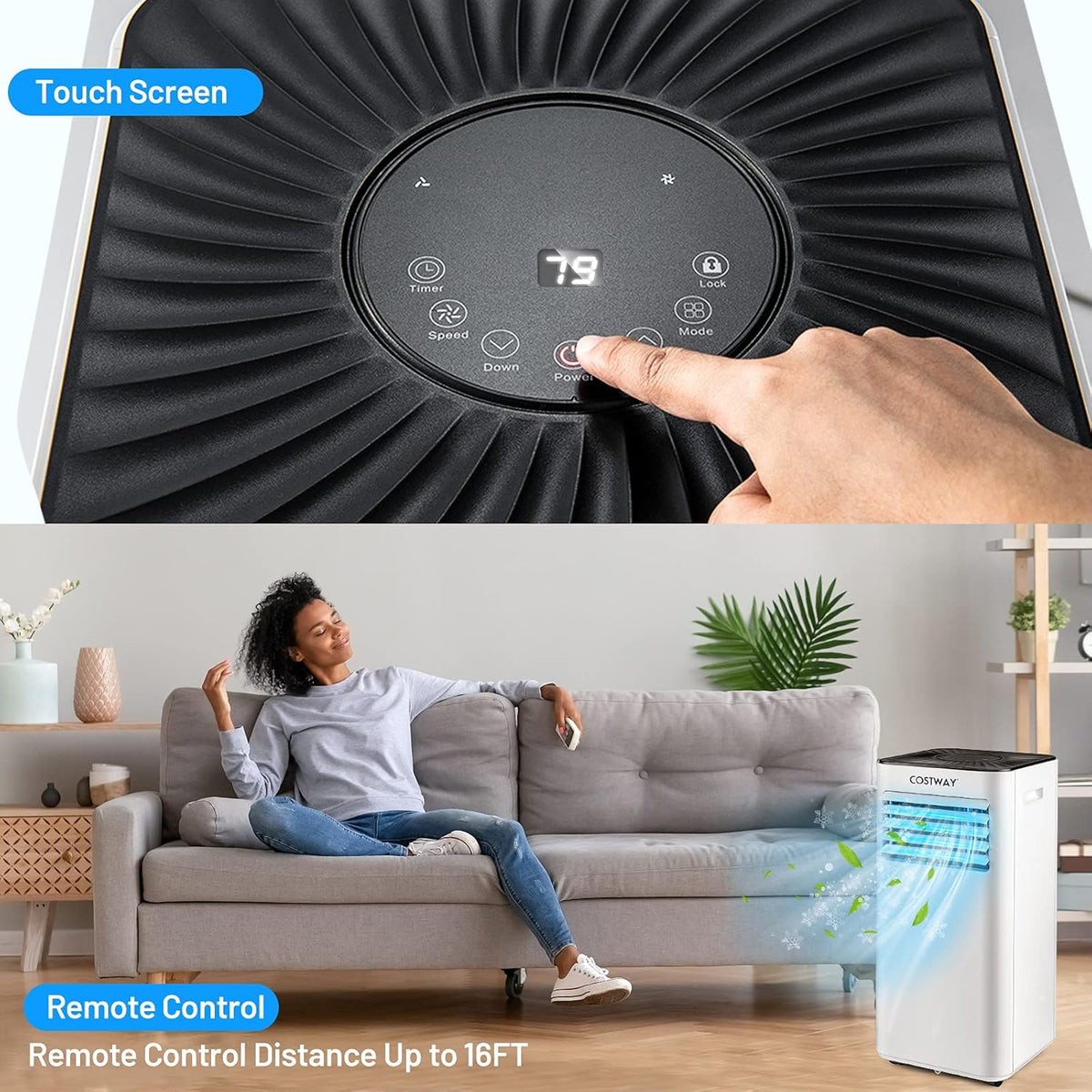 Portable Air Conditioner 10000BTU (SACC 7000 BTU) with Remote Control X96859