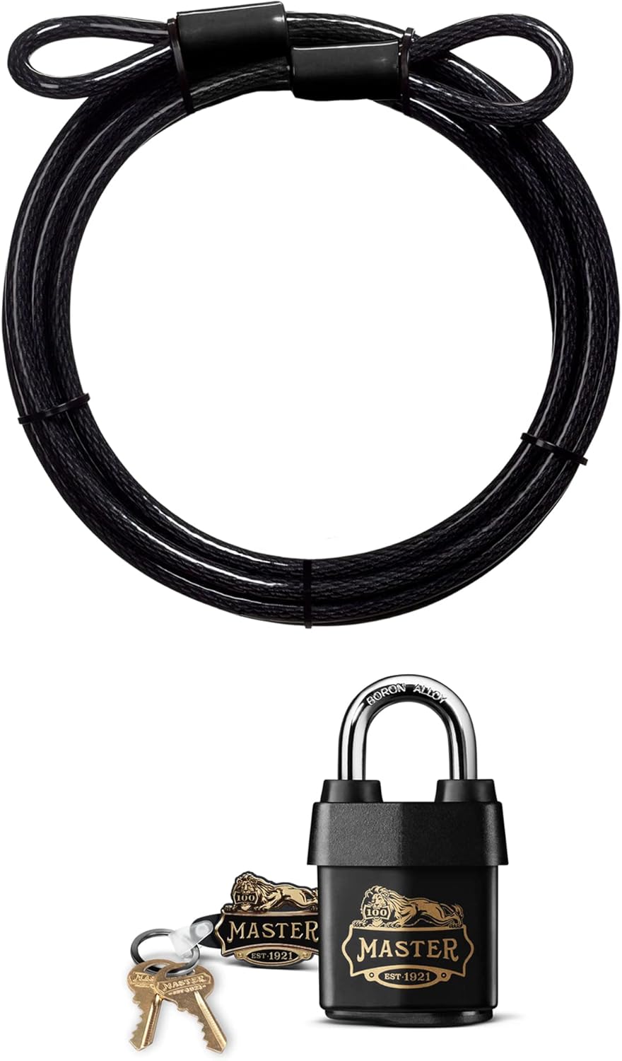 Braided Steel Cable with Looped Ends, 15 ft., 3/8 in. Diameter, Pack of 2 V2155