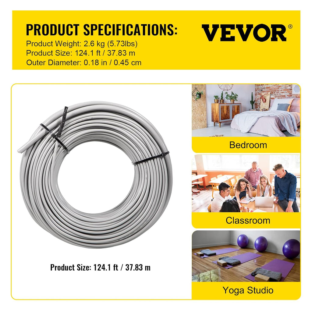 Floor Heating Cable 37.5 Square Feet with Temperature Control Panel O627