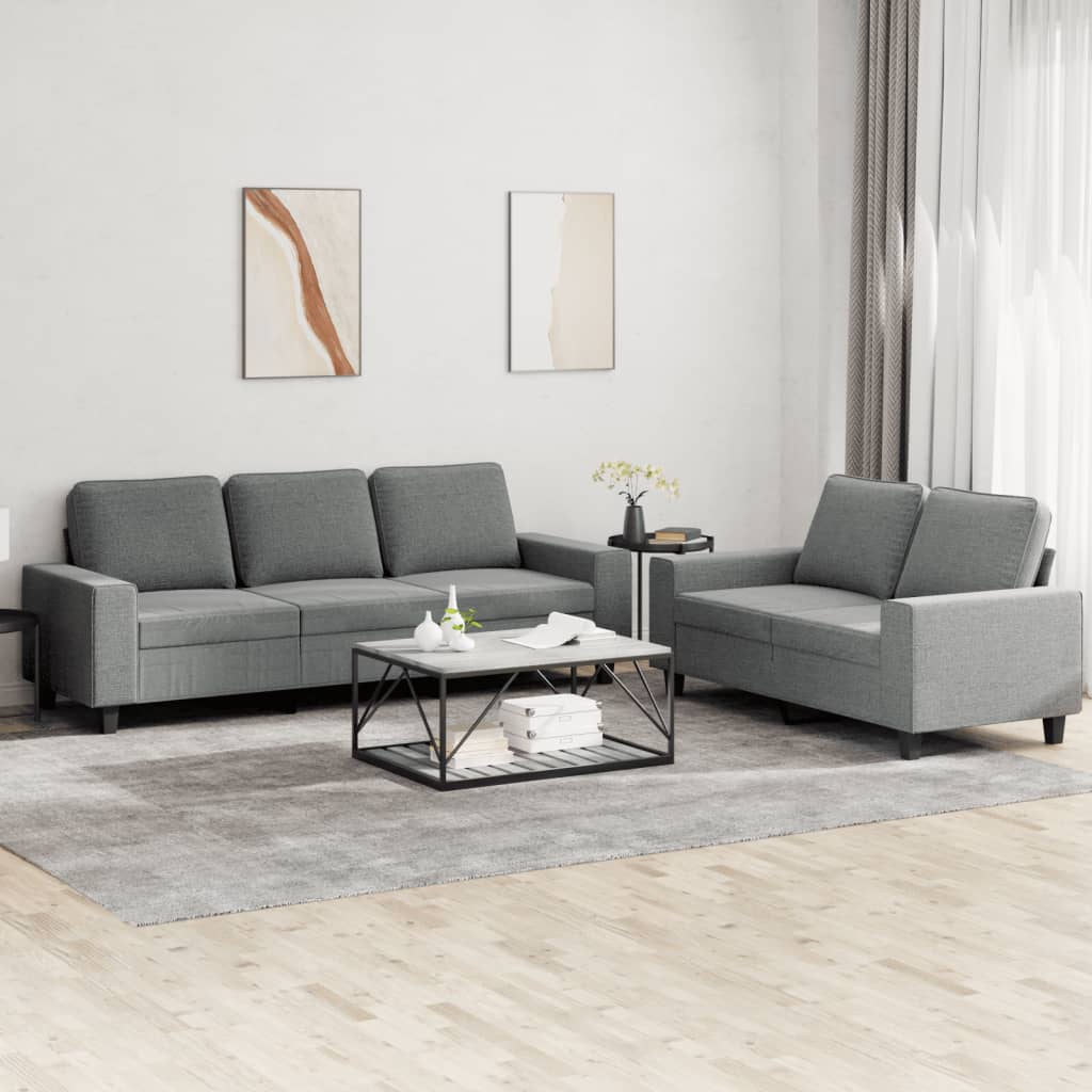 2 Piece Dark Gray Fabric Sofa Set H52642