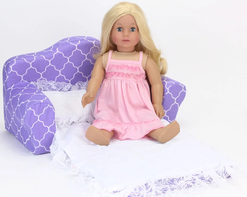 Plush Pull Out Couch/Double Bed for 18" Dolls J2699