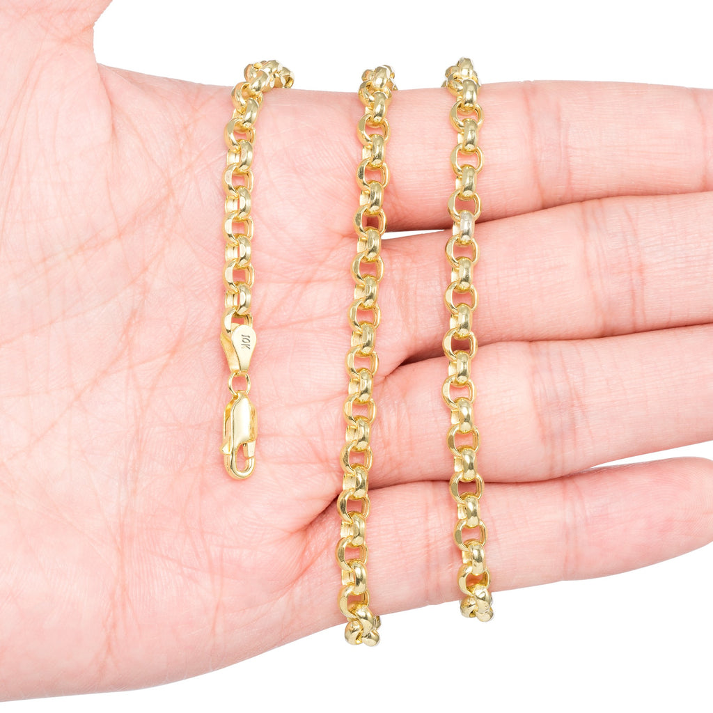 10k Yellow Gold 5mm Rolo Chain Necklace 18" - 24" M68516