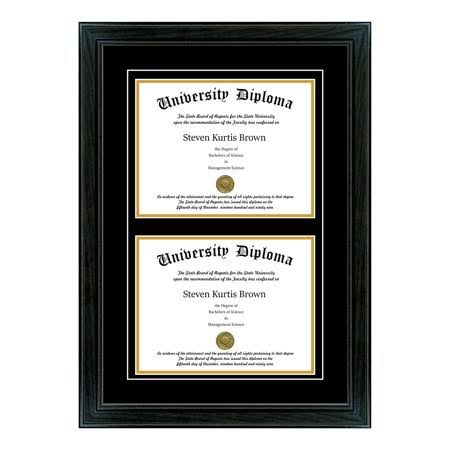 Black 1.5x22 Frame Double Diploma Frame I230