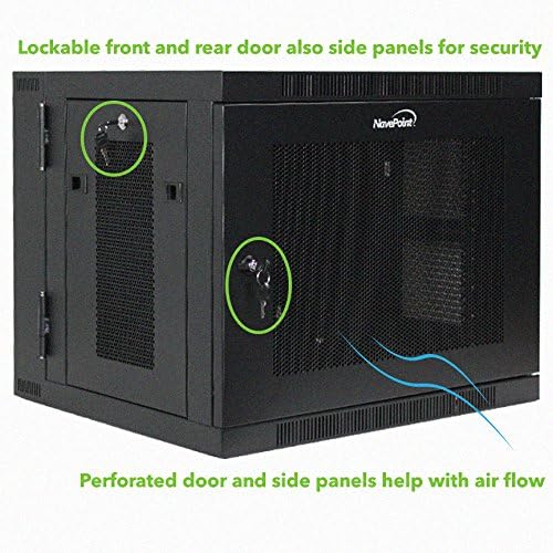 9U Wall-Mount Network Cabinet Enclosure, 450mm Depth, Hinged Back, Swing Gate Server Cabinet H90139