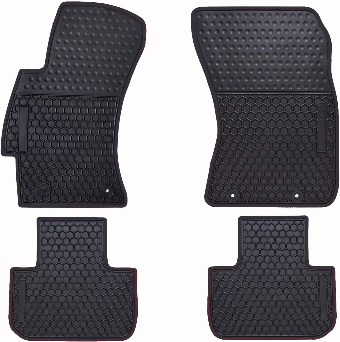 Black Odorless Washable Rubber Car Floor Mats X92778