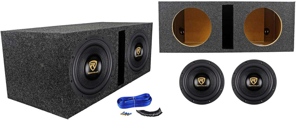 10 6400 Watt Car Subwoofers with Vented Sub Box Enclosure O6900