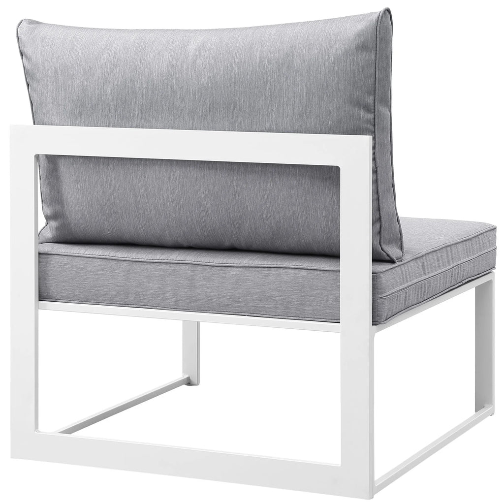 White Grey Fabric Outdoor Patio Sectional Sofa Set C2849