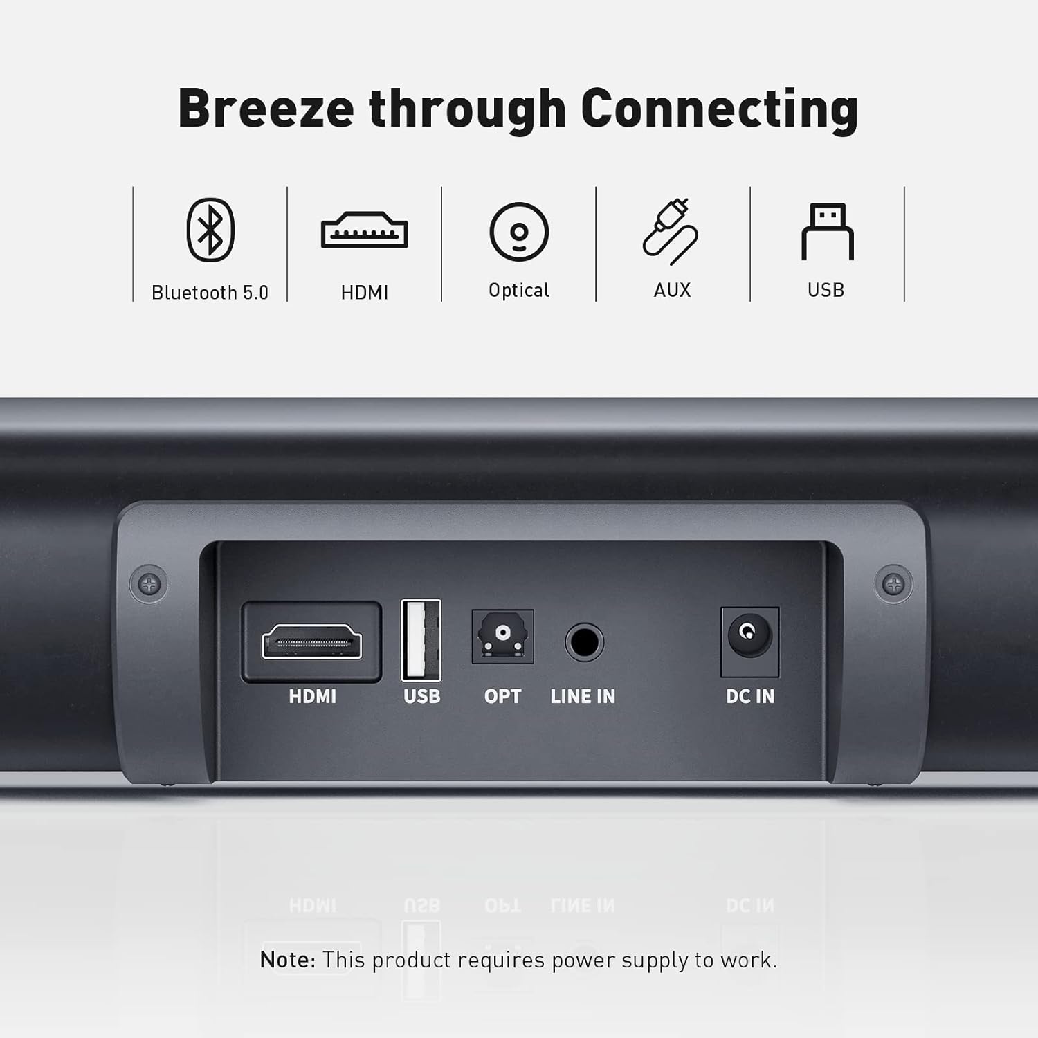 Bluetooth Sound Bar for TV, 18.35-Inch, Pack of 2 W369954