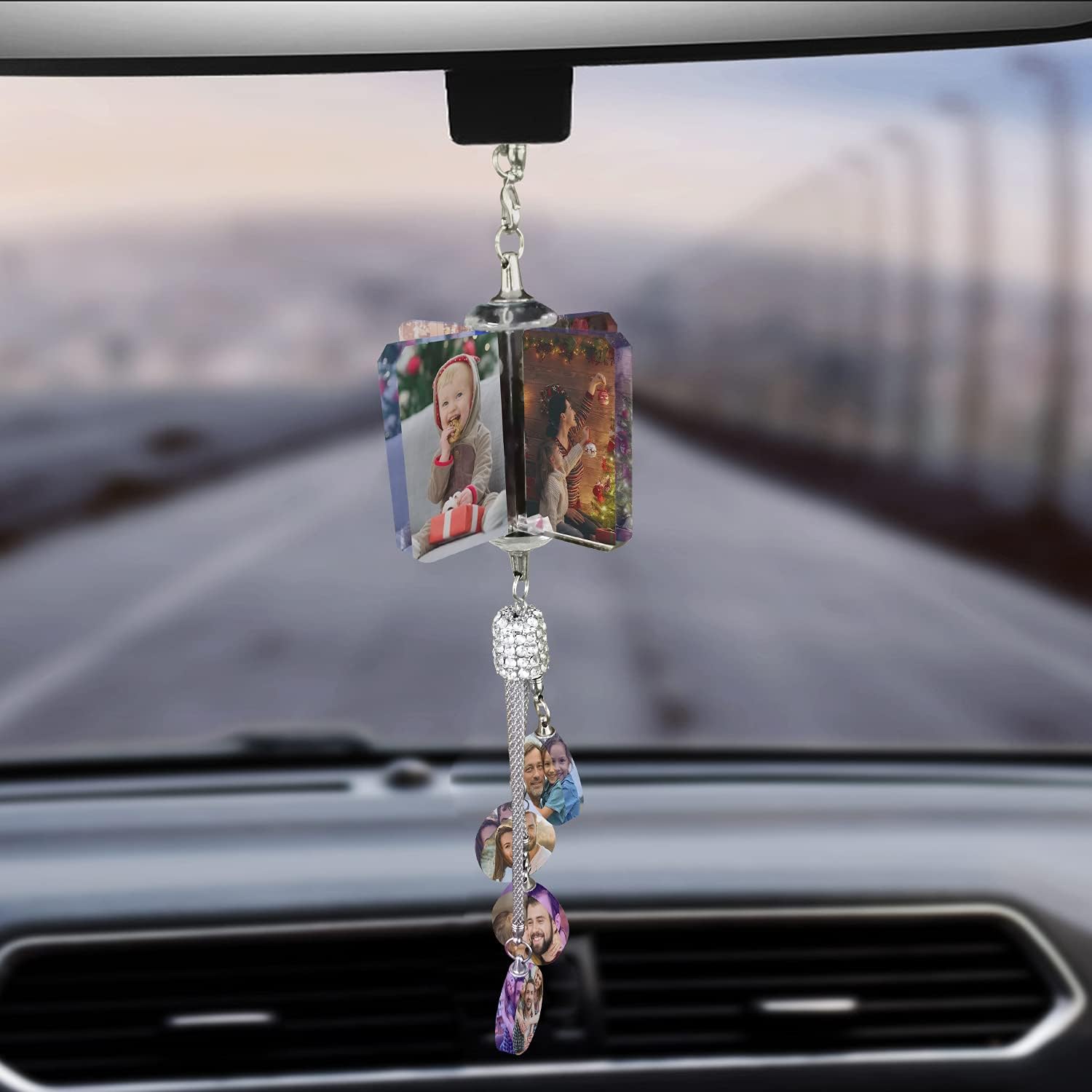Crystal Car Charm Rearview Mirror Ornament Q365