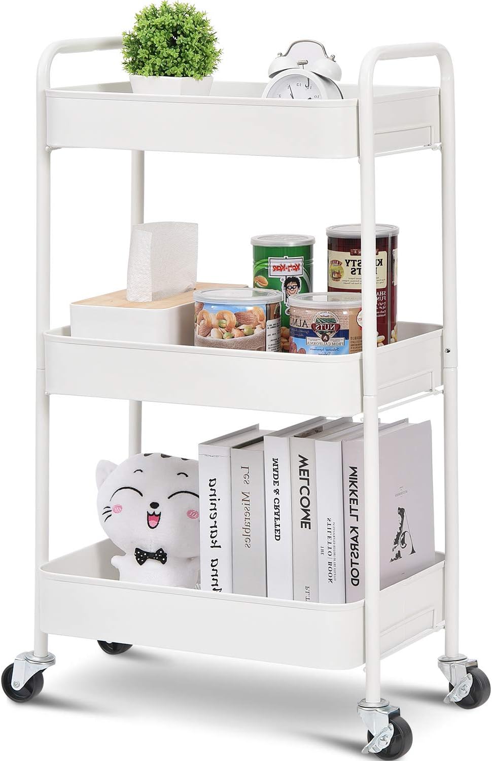 3-Tier Rolling Utility Cart with Lockable Wheels K327660