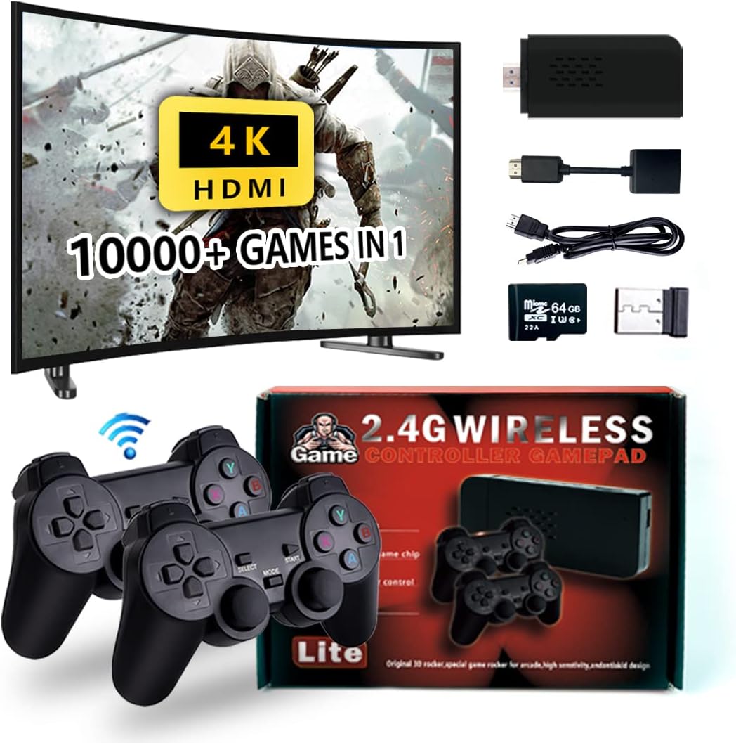 Wireless Retro Game Console Stick with 2 Wireless Controllers, Pack of 2 E512