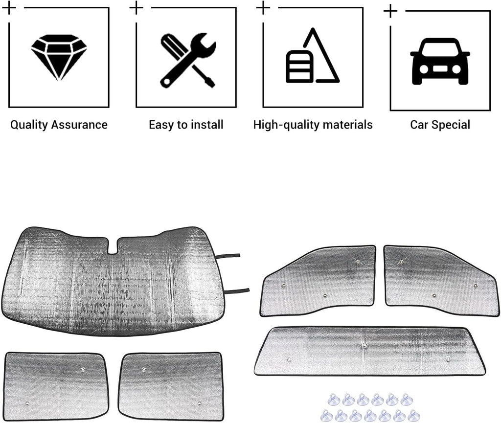 Windshield Sun Shade for Ford F150, 6PCs Pack of 2 E63923