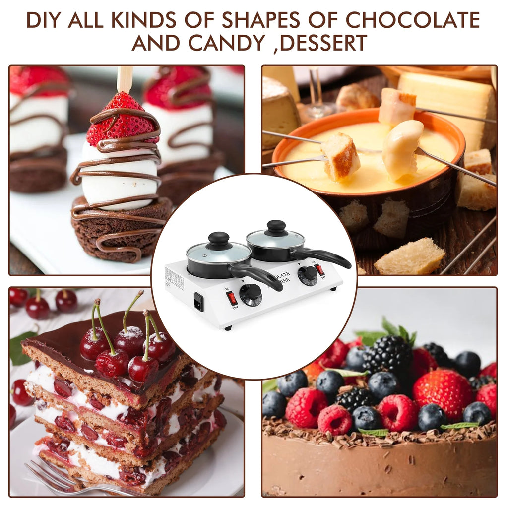Chocolate Melting Pot, Double Pots Electric Melter D4573
