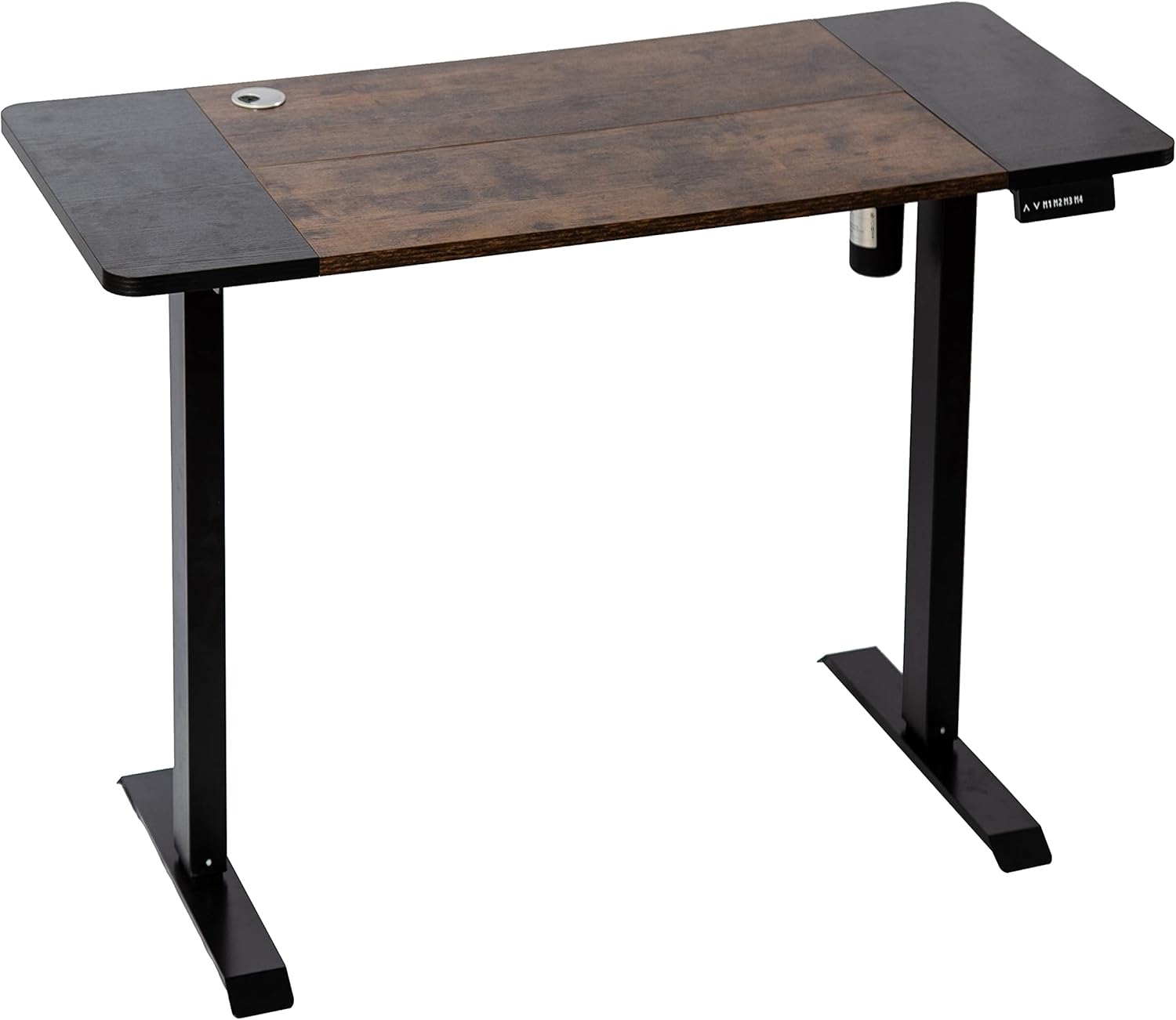Black Rustic Brown Electric Height Adjustable Standing Desk E346