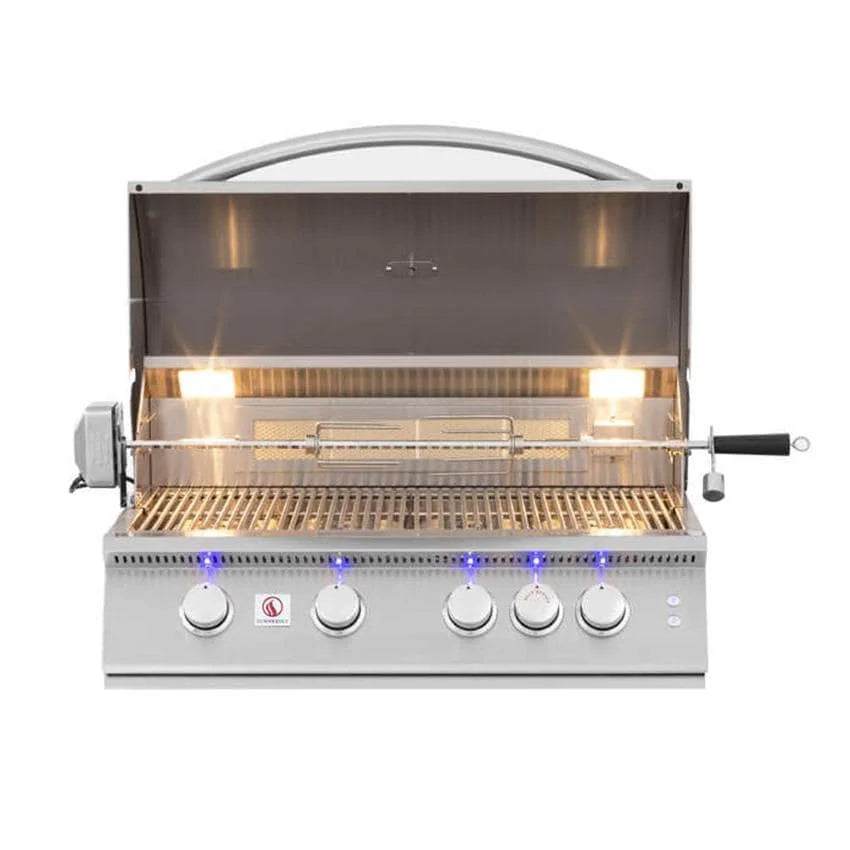 32-Inch 4-Burner Built-In Propane Gas Grill With Rear Infrared Burner W30871