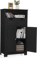 Espresso Bathroom Floor Cabinet with Two Doors and Two Adjustable Drawers R4376